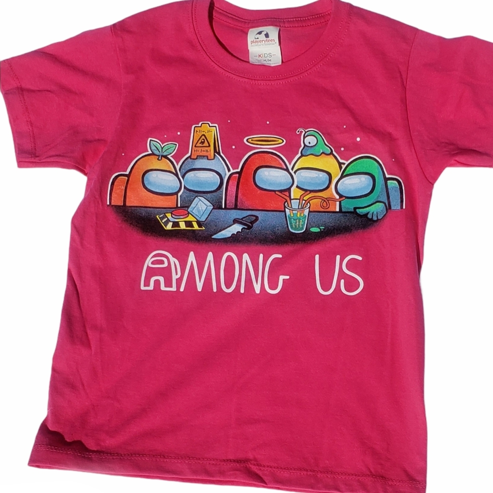 Fuschia Among Us tee shirt - kids youth